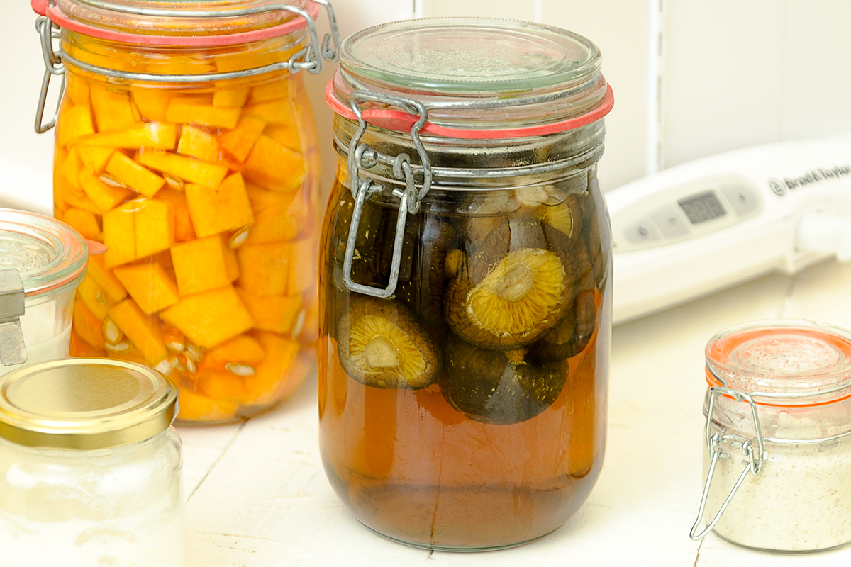 Fermentados de calabaza y shiitake